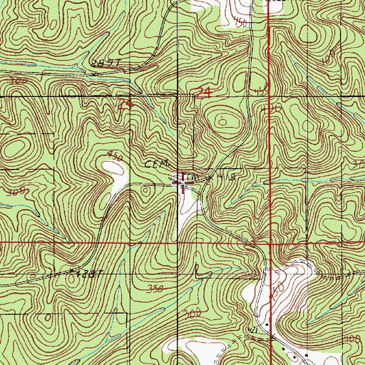 Topographic Map of Perryville Baptist Church, AL