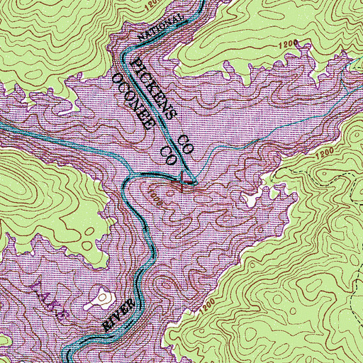 Topographic Map of Laurel Fork Creek, SC