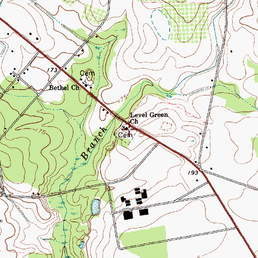 Topographic Map of Level Green Church, SC