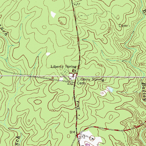 Topographic Map of Liberty Spring Church, SC
