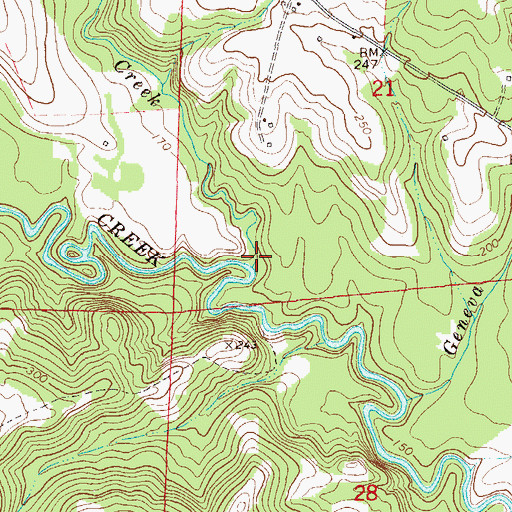 Topographic Map of Peterman Creek, AL