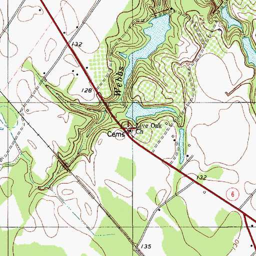 Topographic Map of Live Oak Church, SC