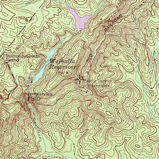 Topographic Map of Middle Tunnel, SC