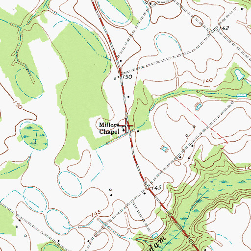 Topographic Map of Millers Chapel, SC