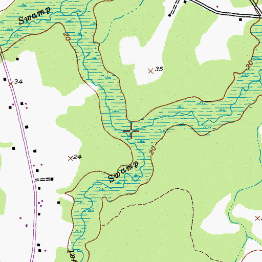 Topographic Map of Boser Swamp, SC