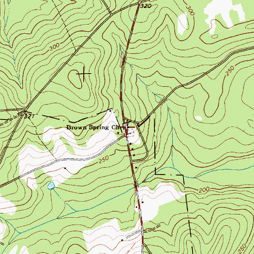 Topographic Map of Brown Springs Baptist Church, SC