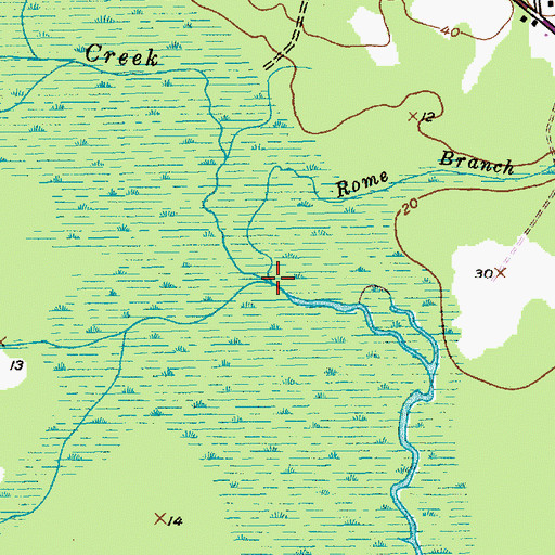 Topographic Map of Burnett Swamp, SC