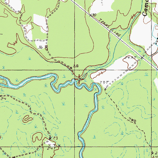 Topographic Map of Camden Swamp, SC