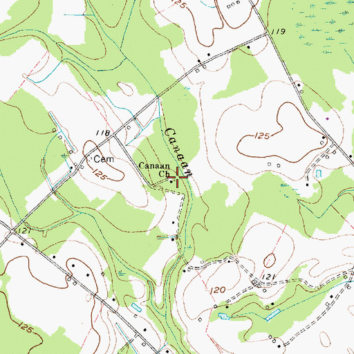 Topographic Map of Canaan Church, SC