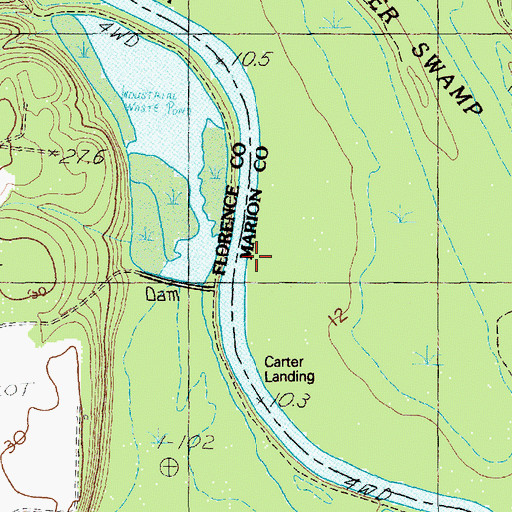 Topographic Map of Carter Landing, SC