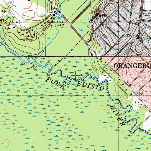 Topographic Map of Caw Caw Swamp, SC