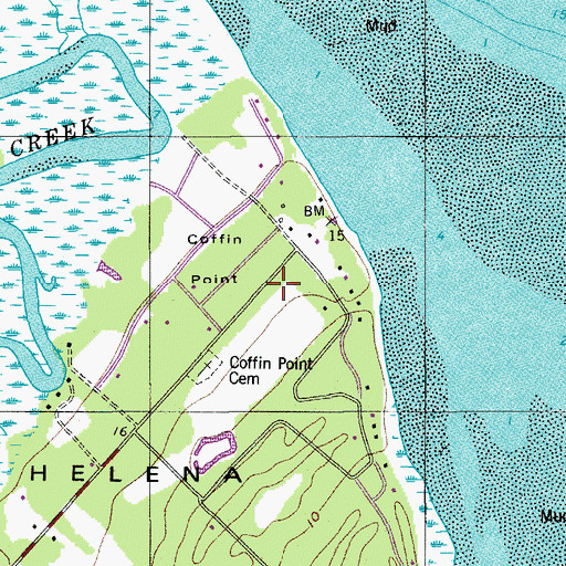 Topographic Map of Coffin Point, SC