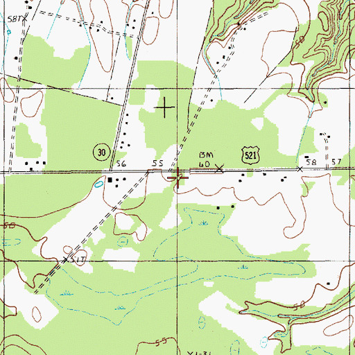 Topographic Map of Concord Church, SC