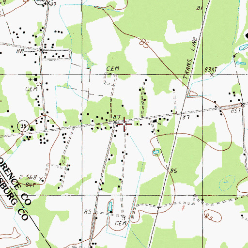 Topographic Map of Cook Chapel, SC