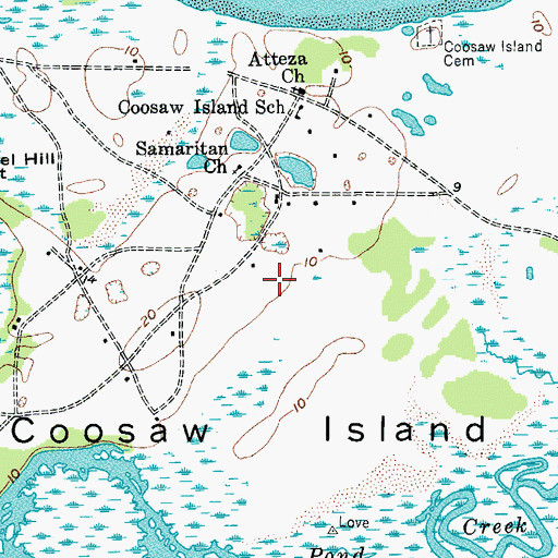 Topographic Map of Coosaw Island, SC