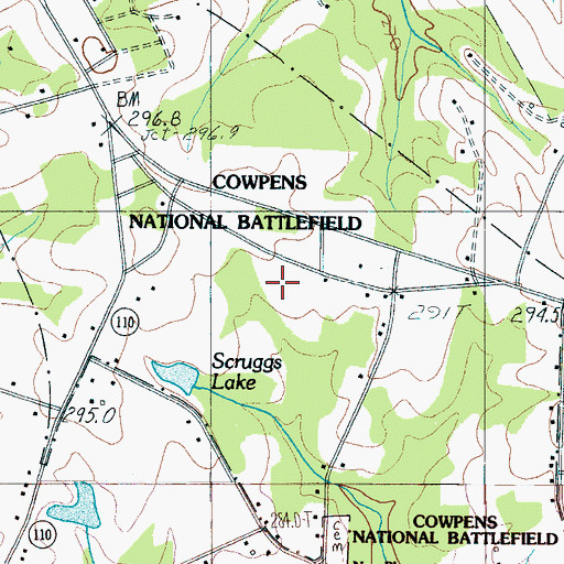 Topographic Map of Cowpens National Battlefield, SC