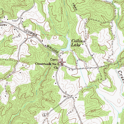 Topographic Map of Crossroad Baptist Church Number 2, SC