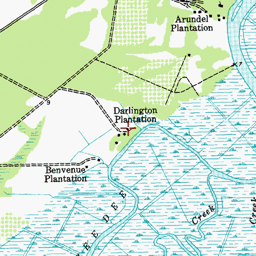 Topographic Map of Darlngton Plantation, SC