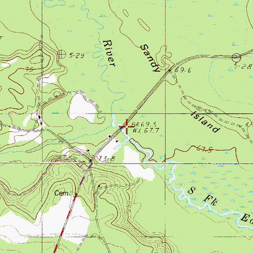 Topographic Map of Davis Bridge, SC