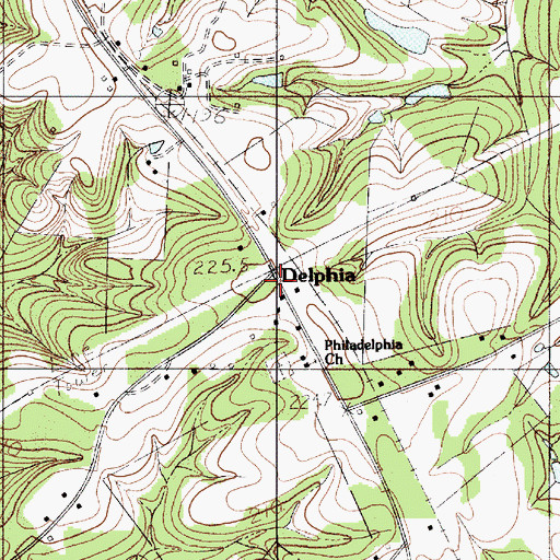 Topographic Map of Delphia, SC