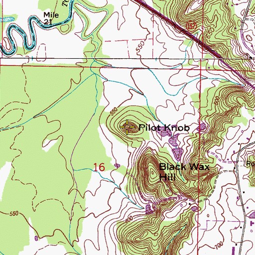 Topographic Map of Pilot Knob, AL