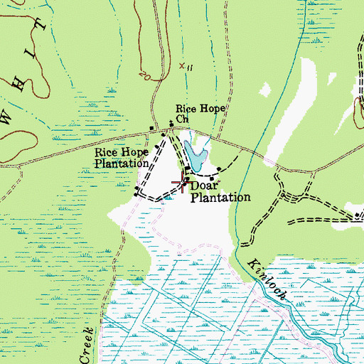 Topographic Map of Doar Plantation, SC