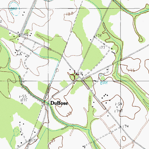 Topographic Map of DuBose, SC