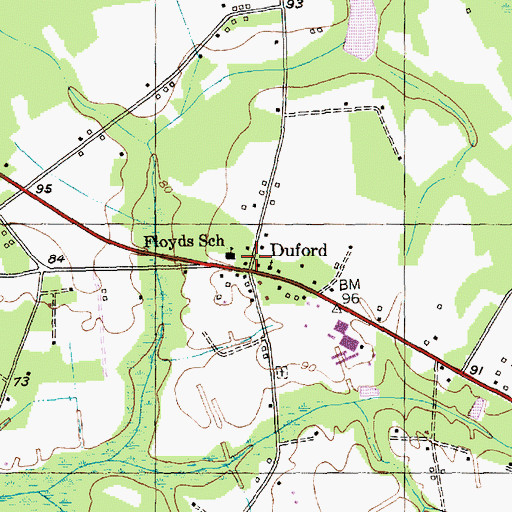 Topographic Map of Duford, SC