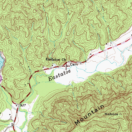 Topographic Map of Eastatoe Baptist Church, SC