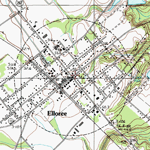 Topographic Map of Elloree, SC