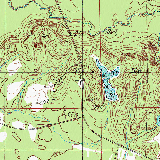 Topographic Map of Pine Flat School, AL