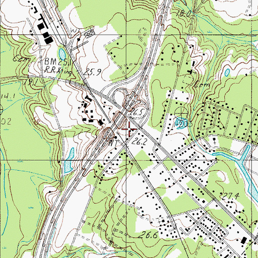 Topographic Map of Evergreen Church, SC