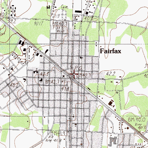 Topographic Map of Fairfax, SC
