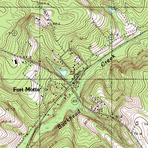 Topographic Map of Fort Motte, SC