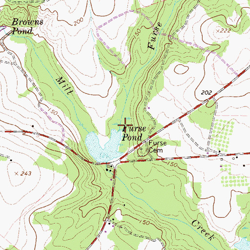 Topographic Map of Furse Creek, SC