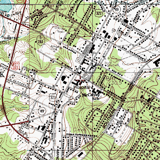 Topographic Map of Divine Saviour Hospital, SC