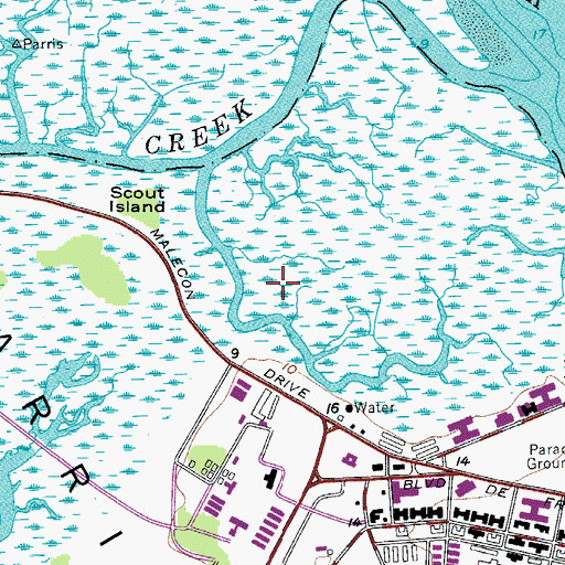 Topographic Map of Beaufort County, SC