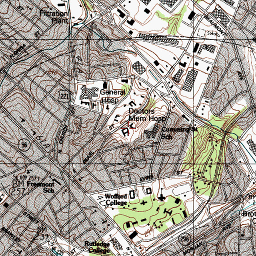 Topographic Map of Doctors Memorial Hospital, SC
