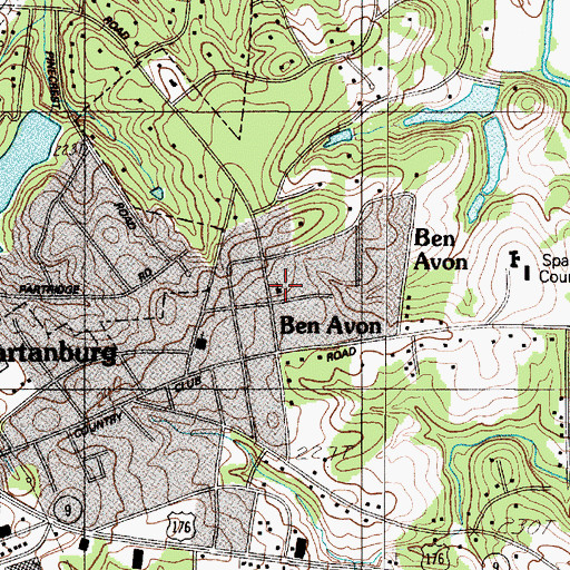 Topographic Map of Ben Avon Baptist Church, SC