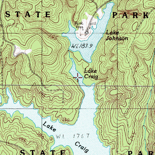 Topographic Map of Croft State Park, SC