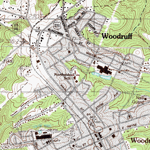 Topographic Map of Northside School, SC