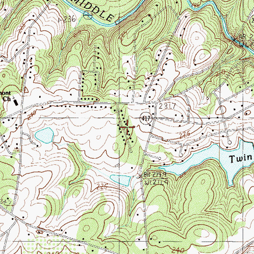 Topographic Map of Pine Grove, SC