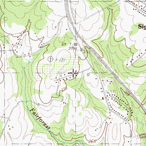 Topographic Map of Pinnacle Heights, SC