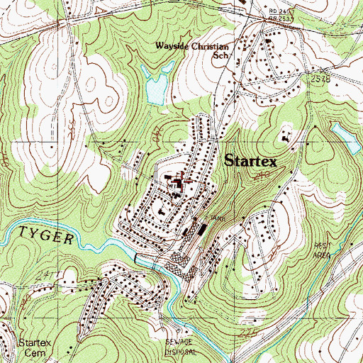 Topographic Map of Startex Elementary School, SC