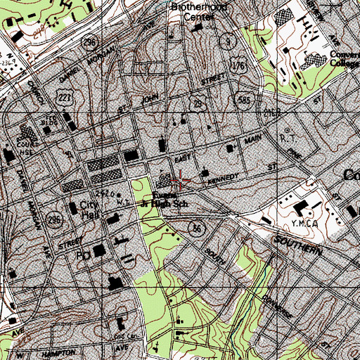 Topographic Map of Temple Methodist Church (historical), SC