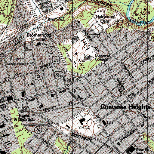 Topographic Map of Town Square Shopping Center, SC