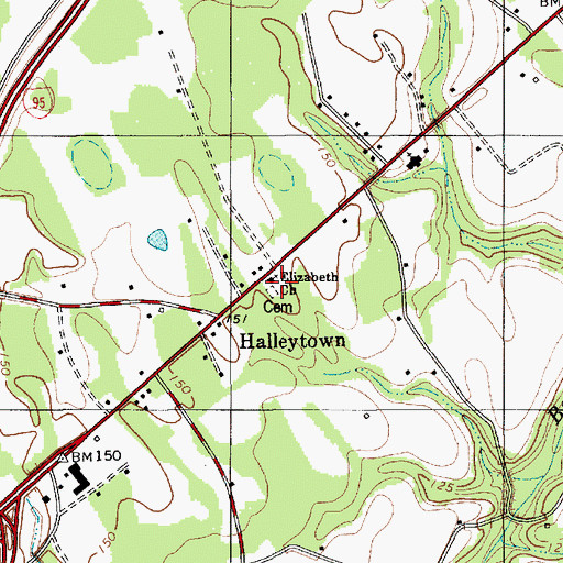 Topographic Map of Halleytown School (historical), SC