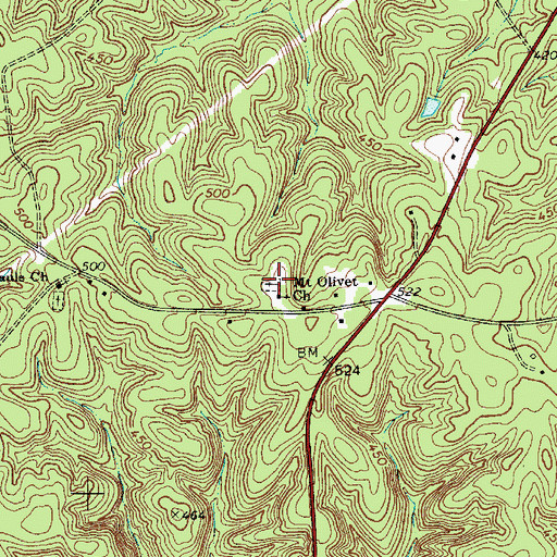 Topographic Map of Mount Olivet Cemetery, SC