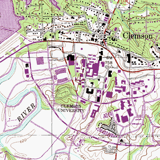 Topographic Map of Geer Hall, SC