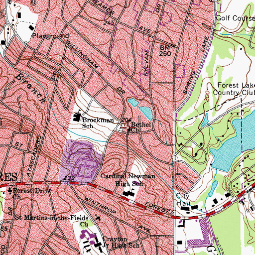 Topographic Map of Bethel School (historical), SC